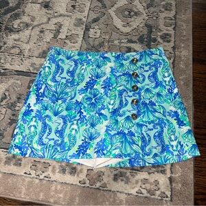 Lilly Pulitzer Blue and Green Sea Life Skirt